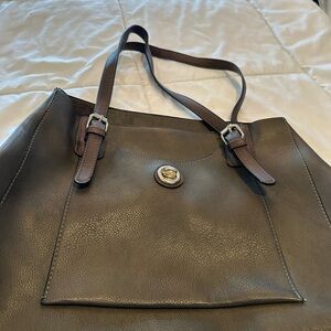 Elegant Olive Leather Tote Bag
